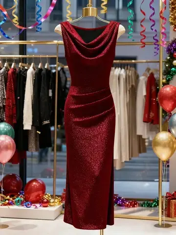 Glitzer-Bodycon-Kleid