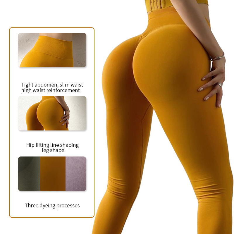 Nahtlose High-Waist Scrunch-Leggings aus Nylon 2