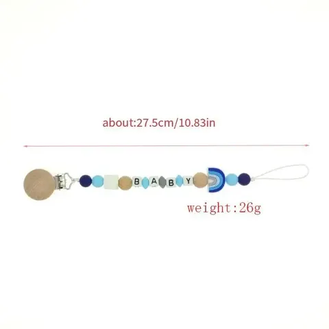 Schnullerkette aus Silikon mit Buchenclip