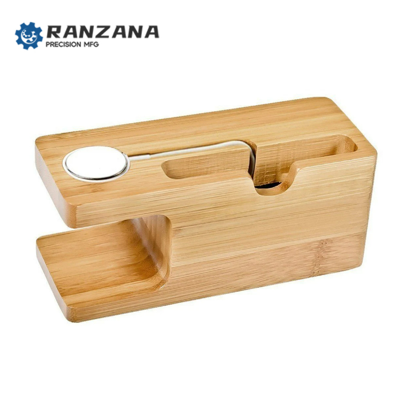 Bambus-Ladestation Multifunktionaler Holzhalter 2
