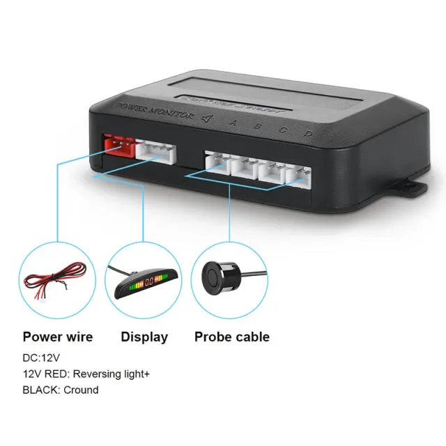 Parksensor-Kit mit 4 Radarsensoren, Digitalanzeige 4