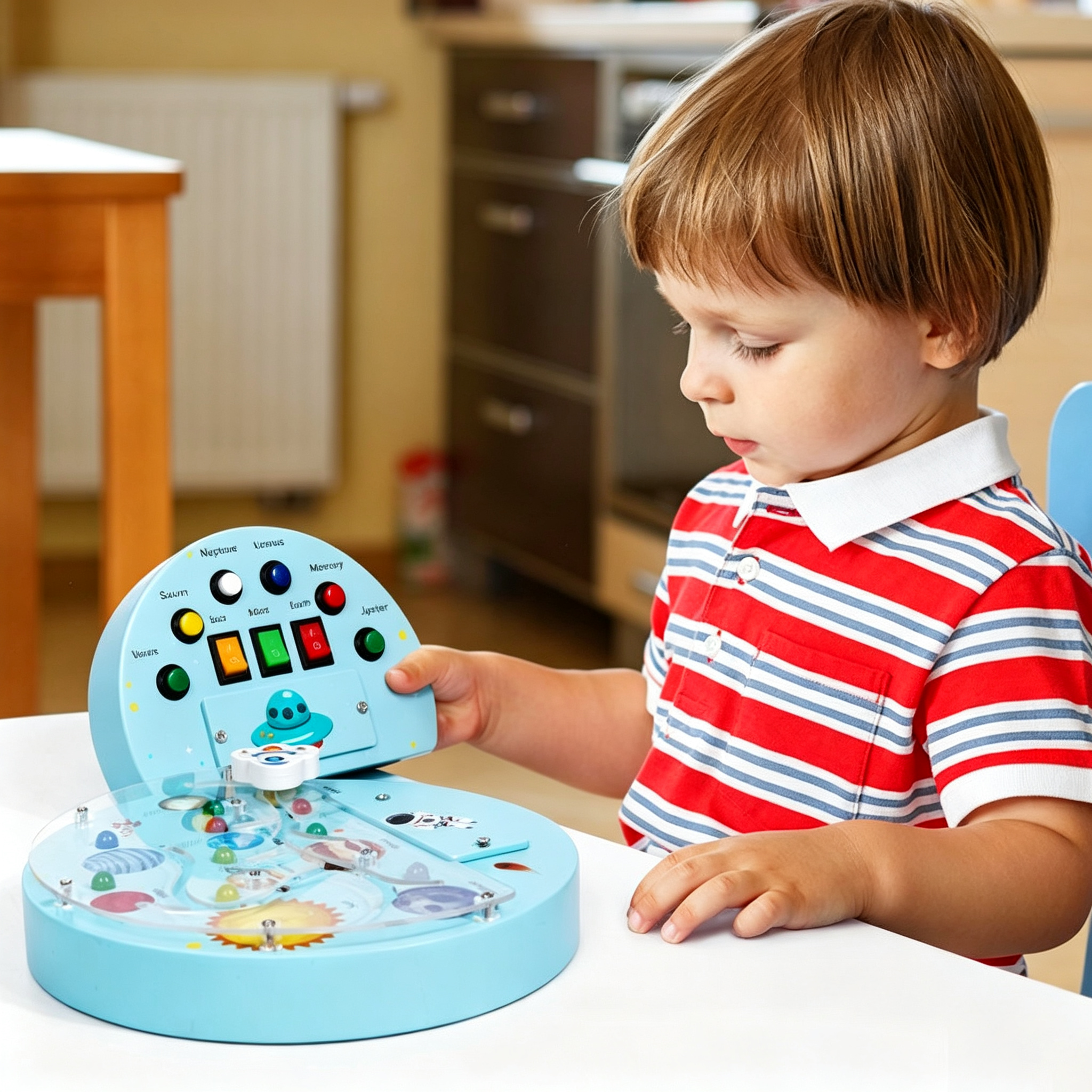 LED-Lernbrett Weltraum-Holzspielzeug für Kleinkinder 2