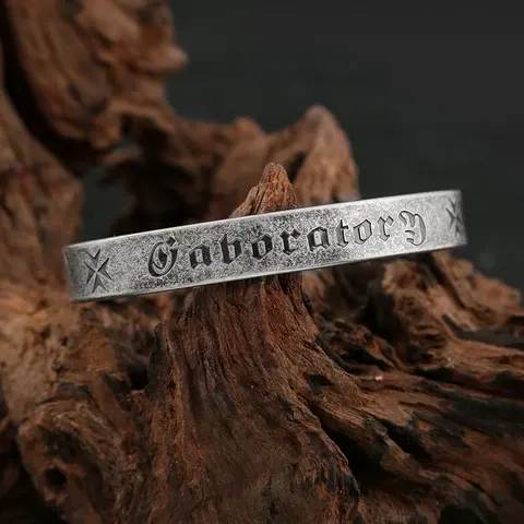 Edelstahl-Mantra-Armband