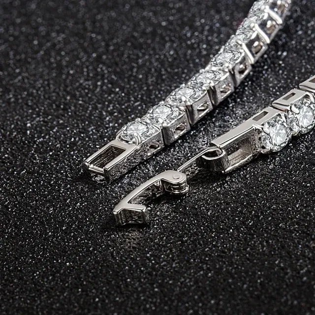 Zirkonia-Armband aus Sterlingsilber, 4 mm 4