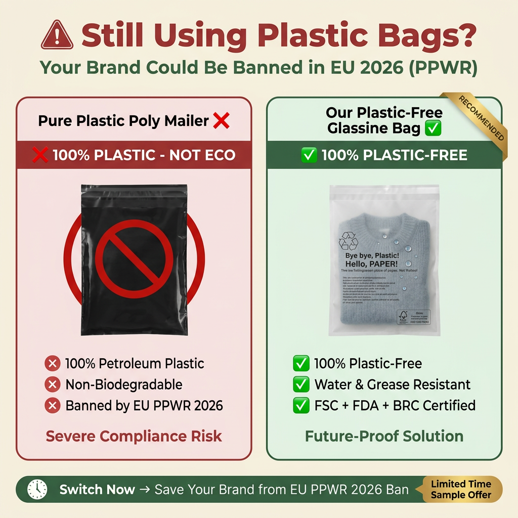 Luxuriöse plastikfreie Glassine-Kleidertasche 3