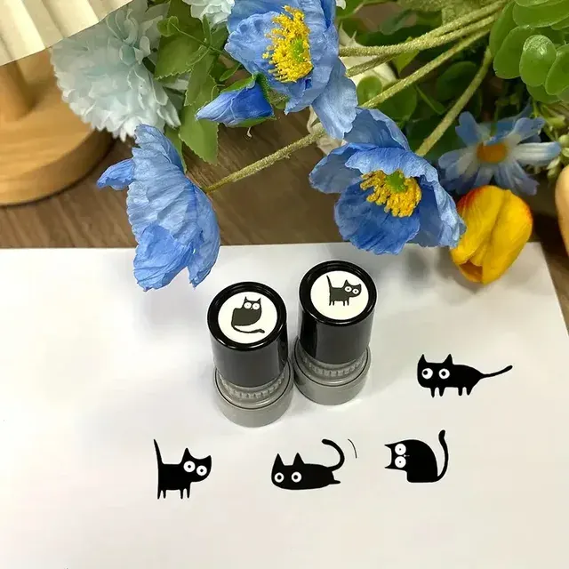 Kleiner schwarzer Katzen-Stempel für Scrapbooking 2