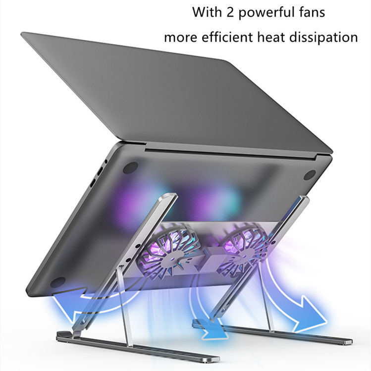 Aluminium Laptopständer mit RGB-Licht und Kühlung 2