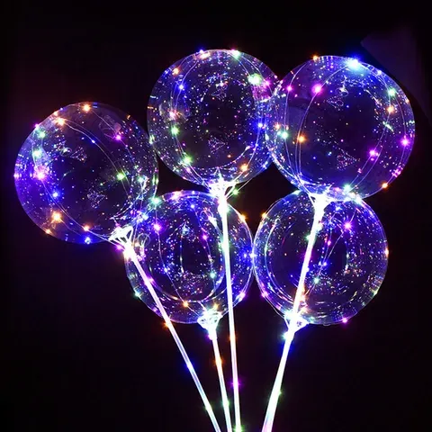 LED Bobo Ballons 20 Zoll mit Stab