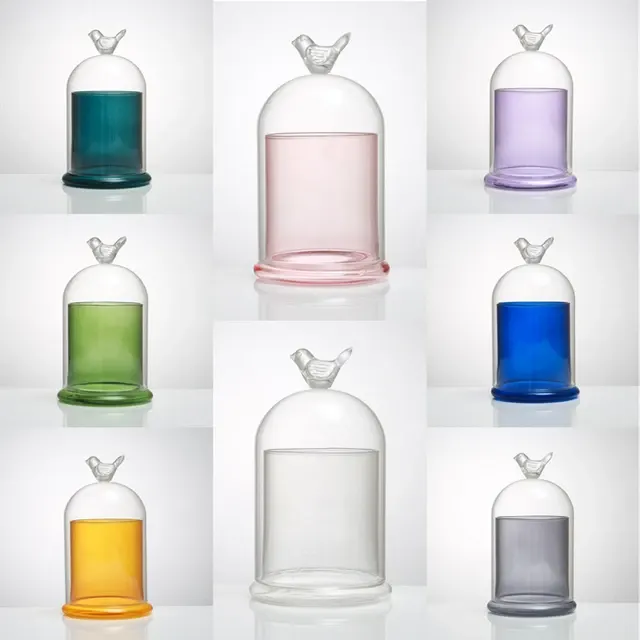 Glas-Kerzengefäß mit Deckel 3