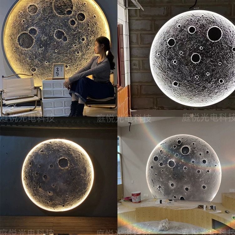 3D-Relief Mond Wandlampe Wohnzimmer 2