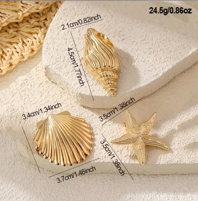 Goldene Seestern-Haarspange mit Entenschnabel 4