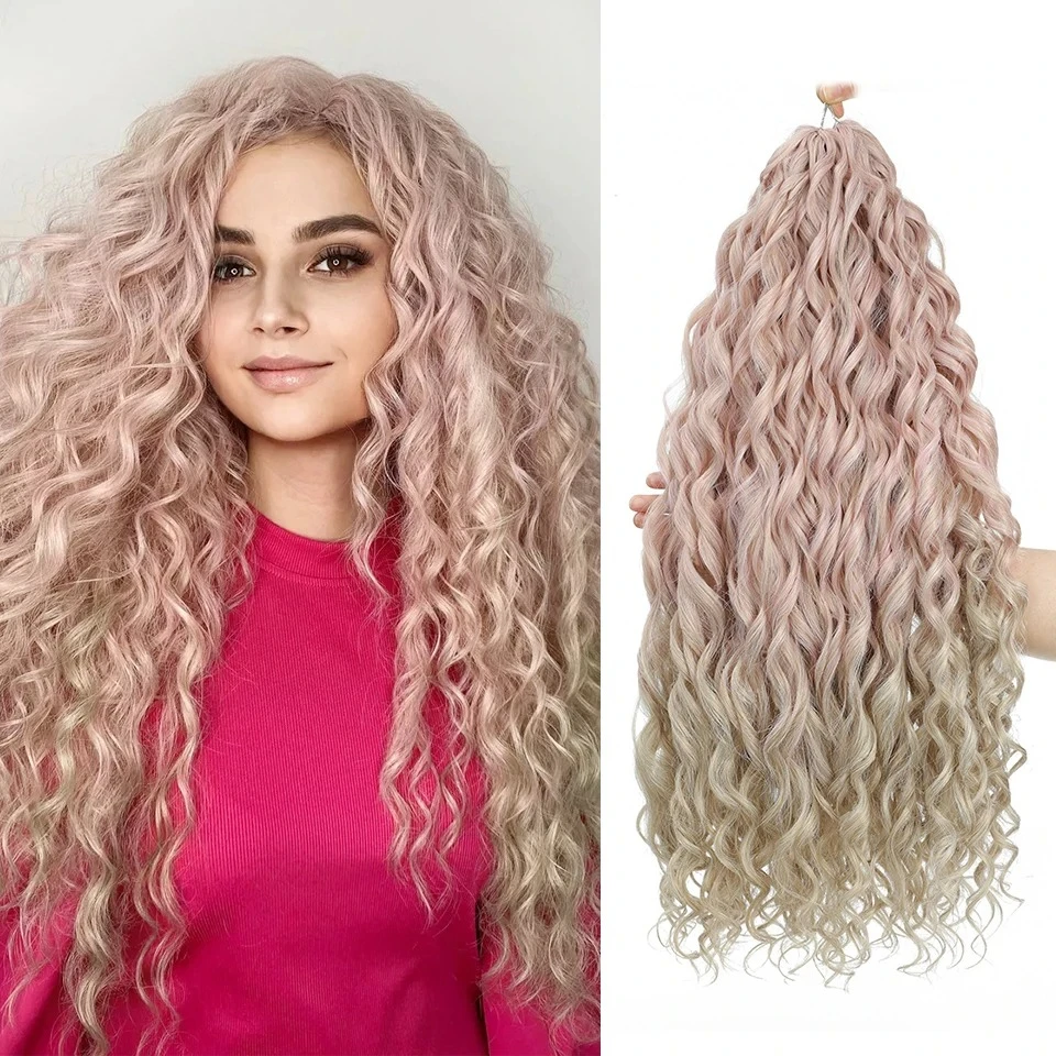 Tief gewelltes Twist-Häkelhaar, Ombre-Blond 3