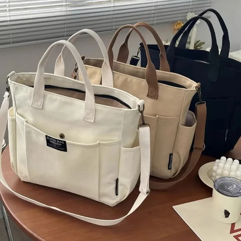 Canvas-Schultertasche