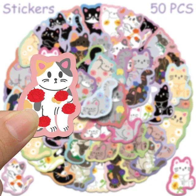 50 Cartoon-Katzen-Sticker für Laptops 4