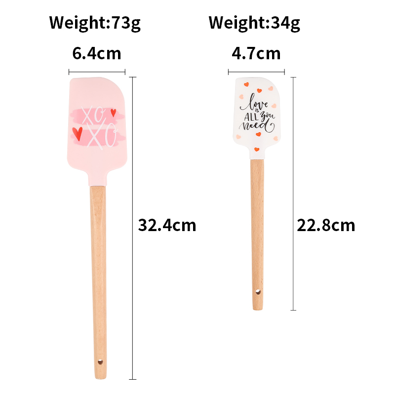 Rosa Silikon-Backspatel-Set für Konditoren 2