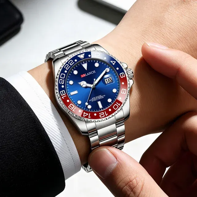 Edelstahl-Taucheruhr 40 mm mit Kalender 4