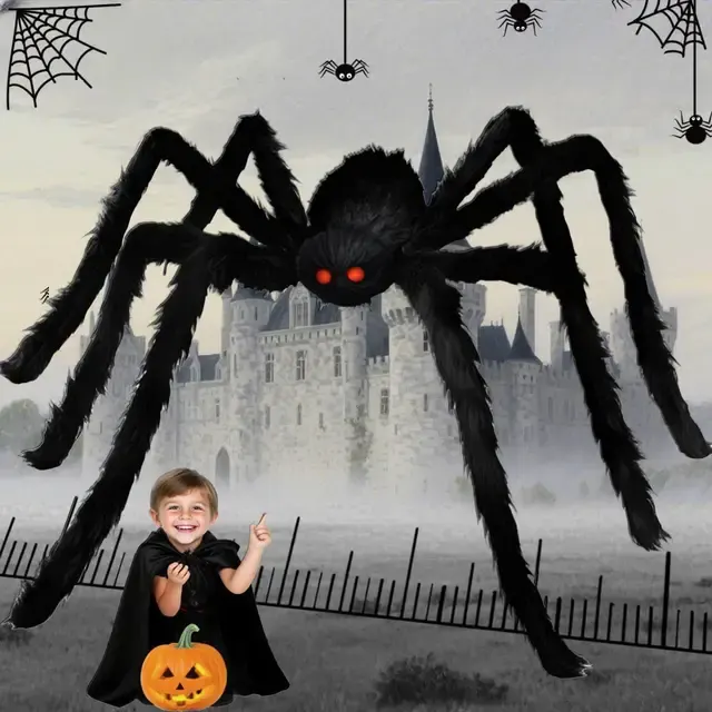 Riesige schwarze Plüsch-Spinne 30–200 cm 2