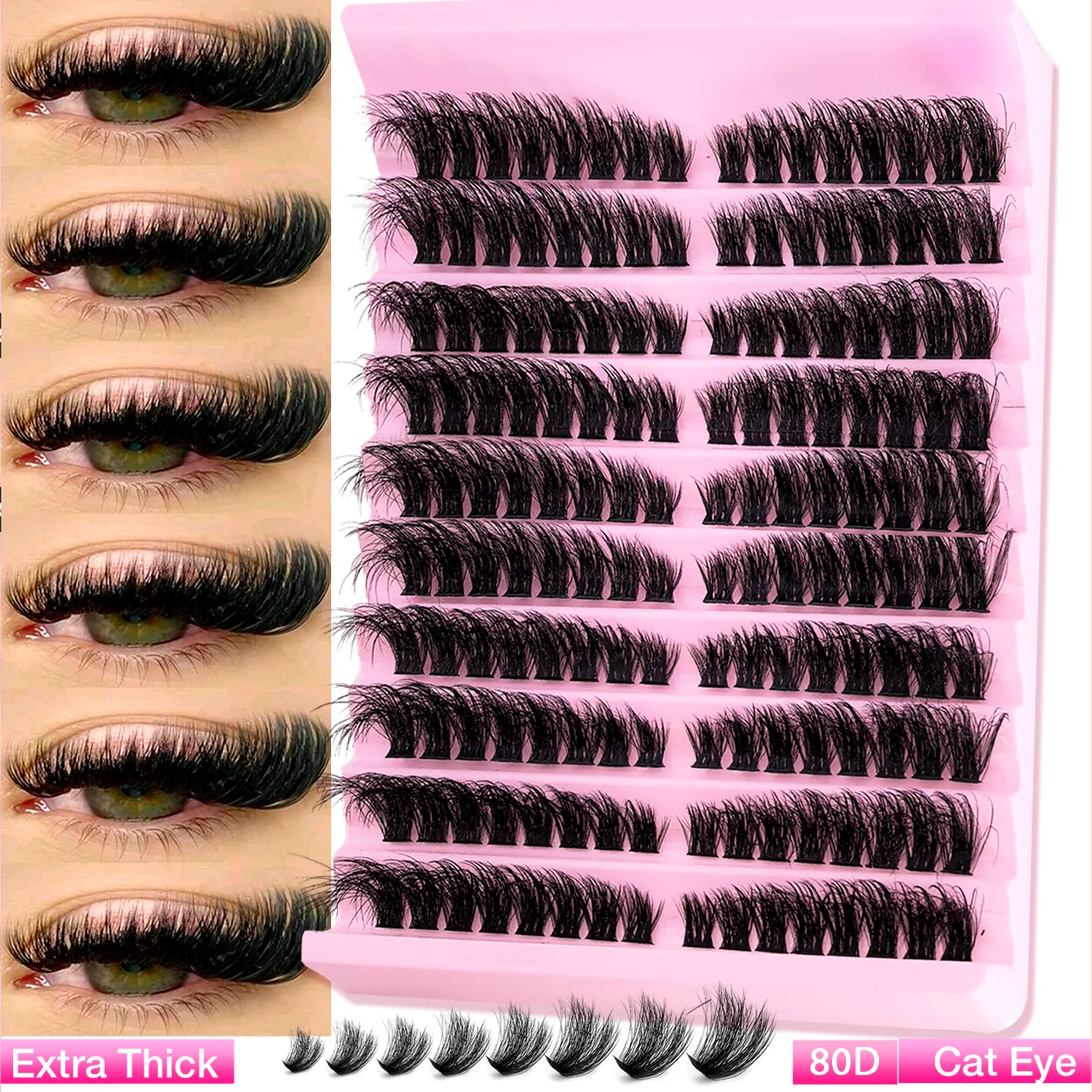 Natürliche Einzel-Wimpern-Cluster, 8–16 mm 2