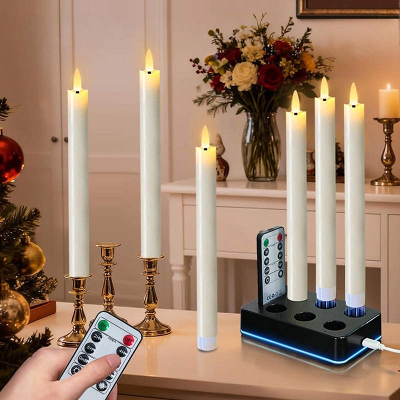 Flackernde LED Säulenkerzen mit Timer 2