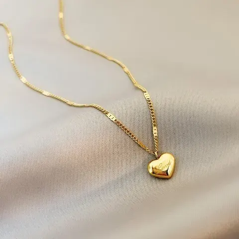 Damen-Choker mit Herz-Anhänger, vergoldet