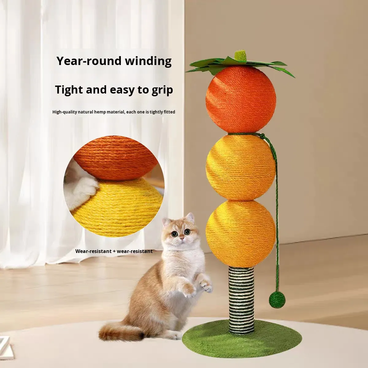 Niedlicher Sisal-Kratzbaum im Kürbis-Design 3