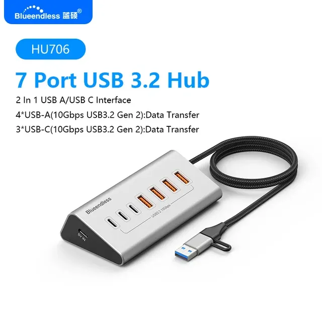 Aluminium USB-C Dockingstation mit 4 Ports 3