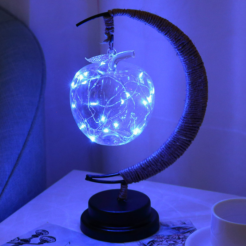 Hanfseil-Mondlampe LED Wunschkugel USB 4