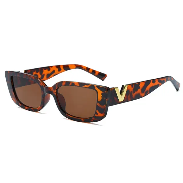 Klassische Schwarze Rechteck-Sonnenbrille Damen 3