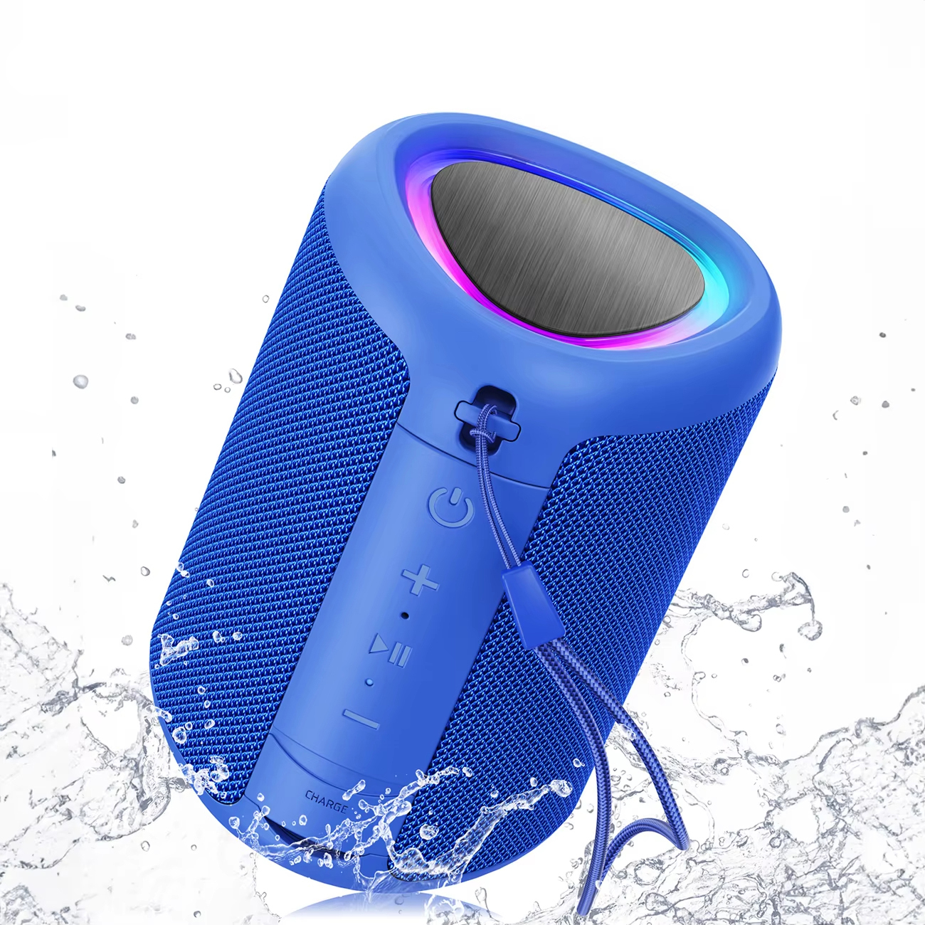 Blauer Mini-Bluetooth-Lautsprecher mit Metallgehäuse