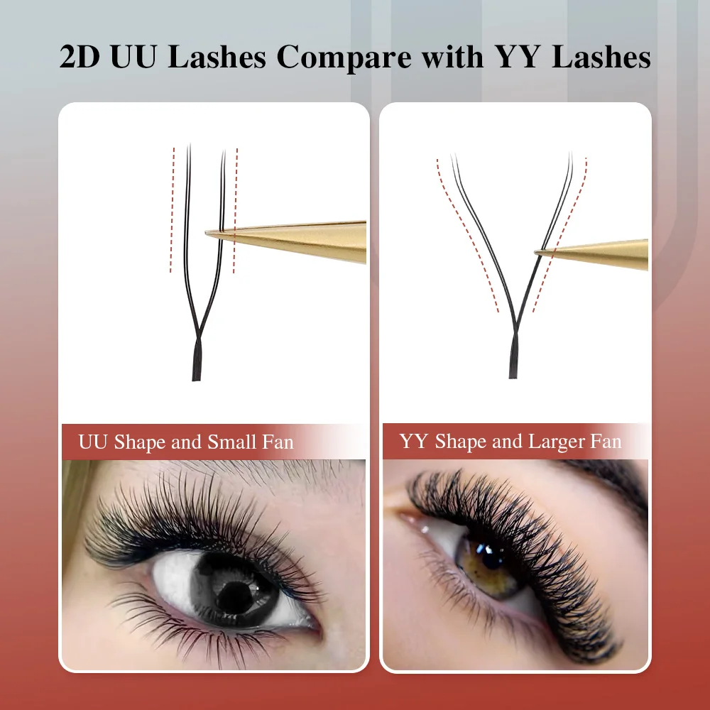 Weiche U-Form Wimpernverlängerung, natürlich 3
