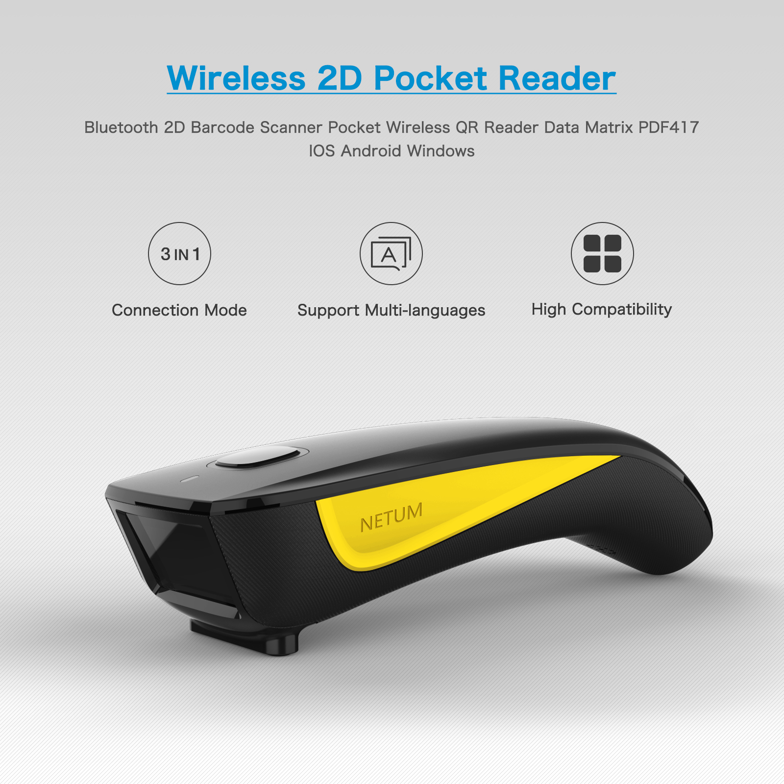 Kompakter Bluetooth QR-Scanner Tragbar 2
