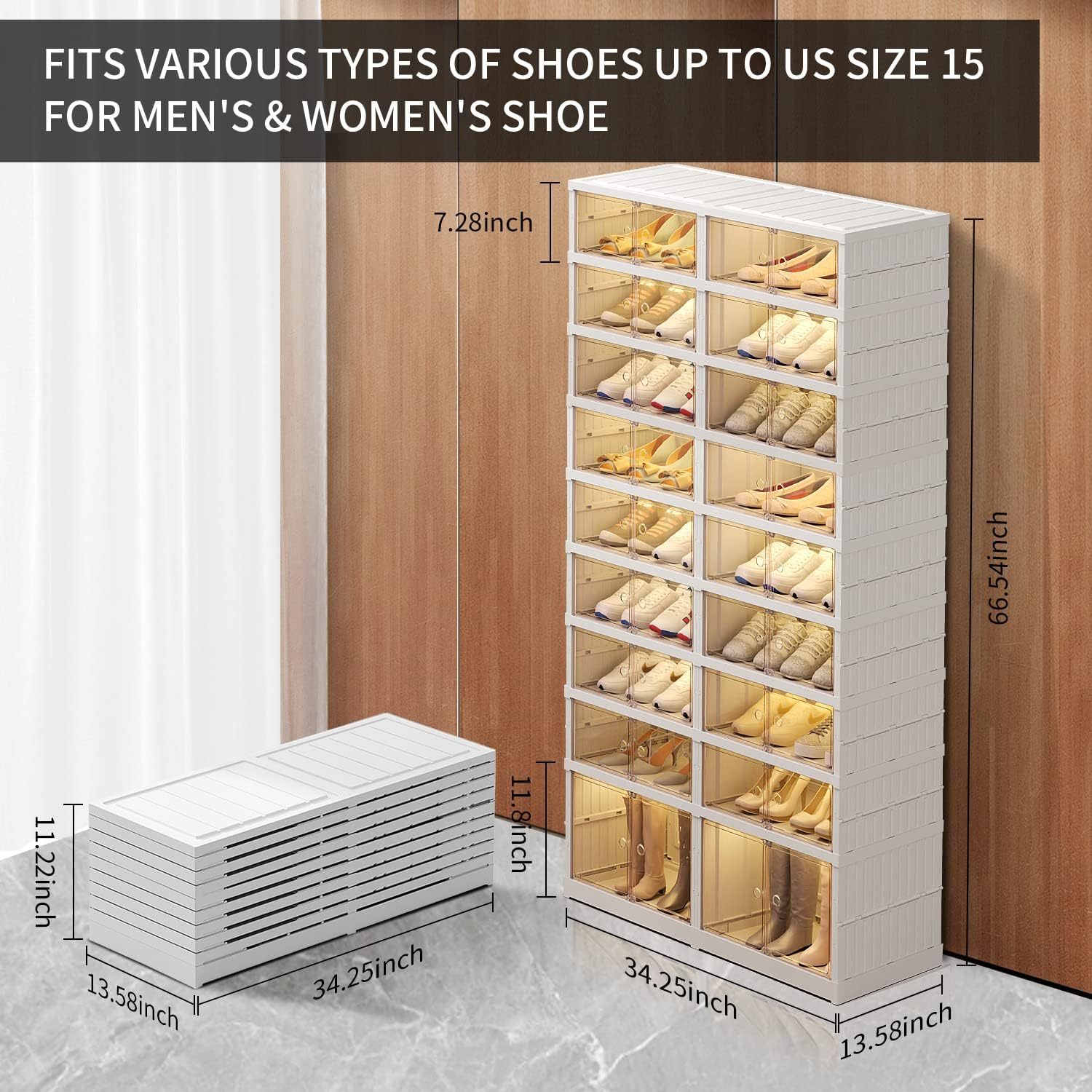 9-stufiges Kunststoff-Schuhregal für 36 Paar 2