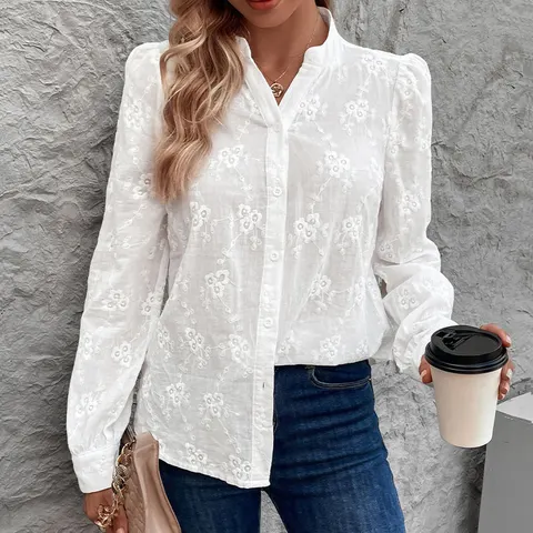Damen Jacquard-Bluse