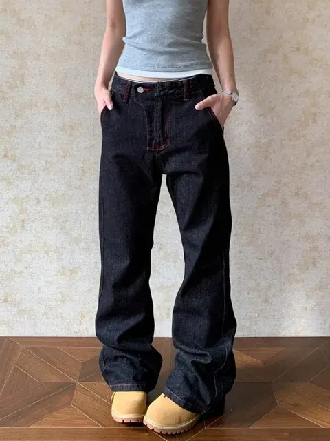 Damen-Baggy-Bootcut-Jeans 4
