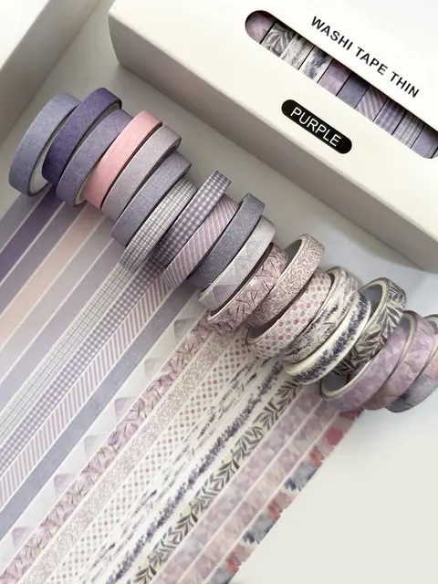 Dünne Washi-Tape-Box mit Blumenmotiven für Tagebücher 2