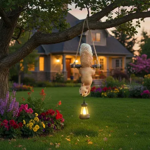 Solar-Gartenfigur Eichhörnchen