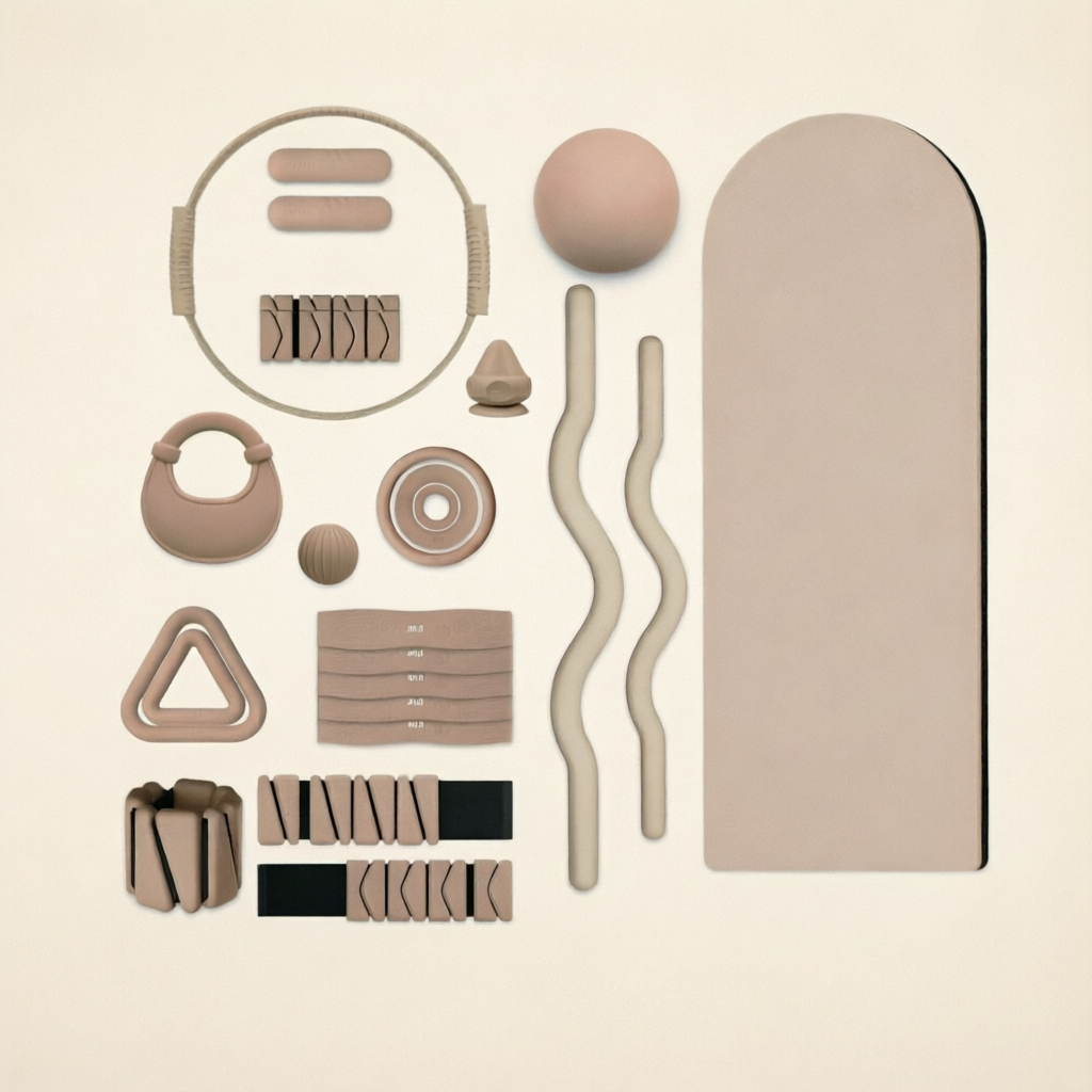 Pilates-Set PVC Matte Gewichte Widerstandsbänder