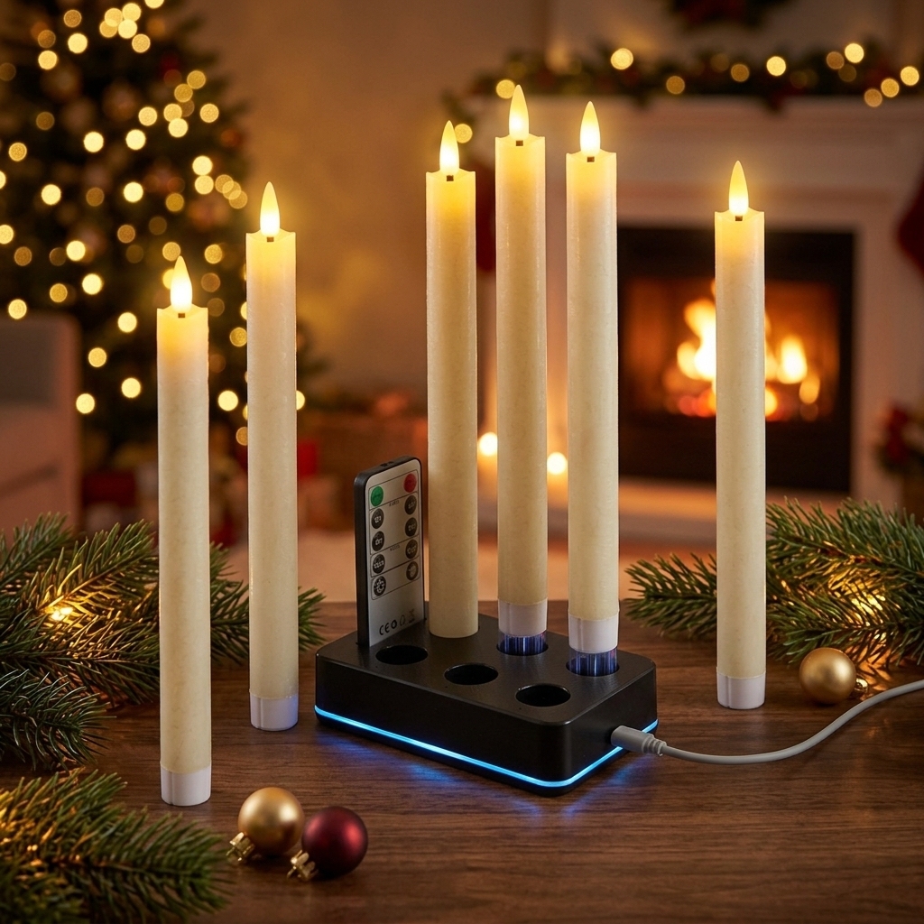 Flackernde LED Säulenkerzen mit Timer
