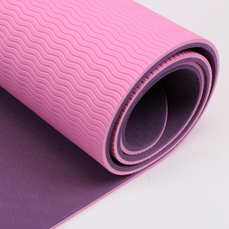 Zweifarbige TPE Yogamatte mit Streifen 2