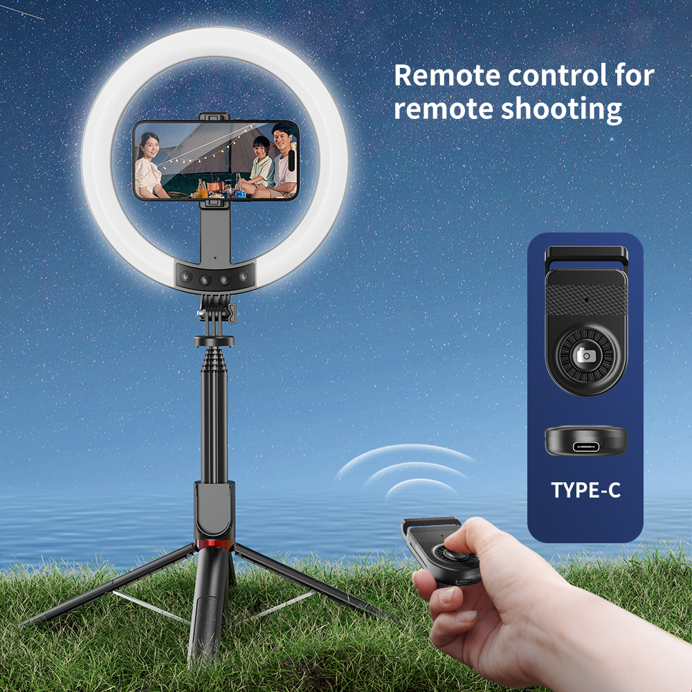 LED-Ringlicht 2,3m mit Stativ und Selfie-Stick 4