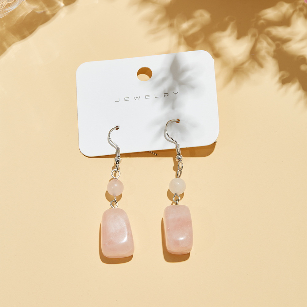Boho Jade Ohrring-Set mit Rosenquarz 3