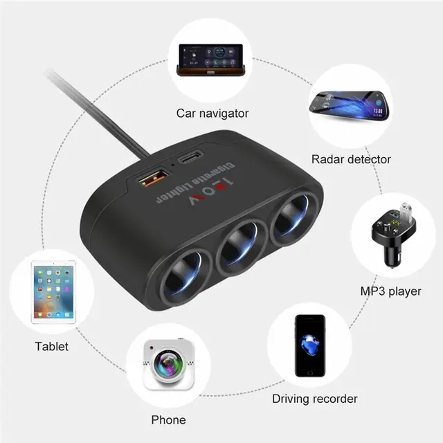 120-W-USB-C-Steckdosen-Adapter für Auto, 12V/24V 3