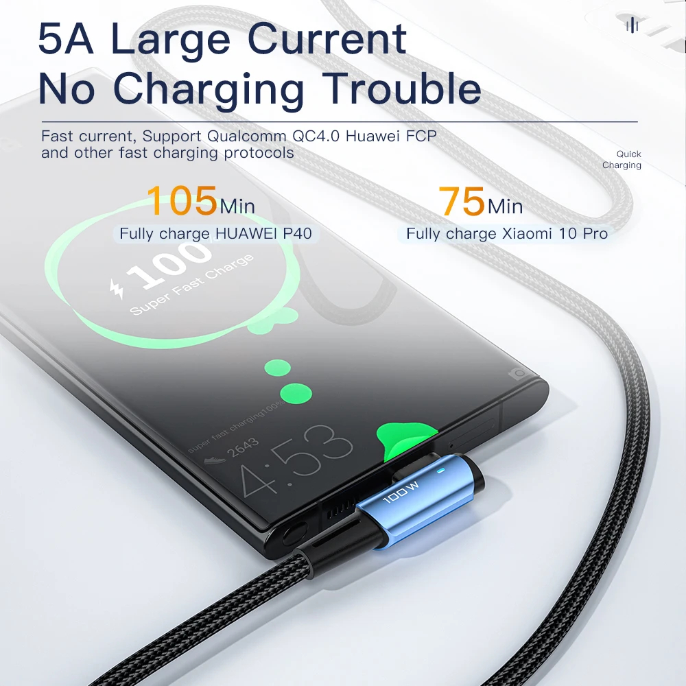 USB-C-Kabel 100 W, 90-Grad-Winkel 3