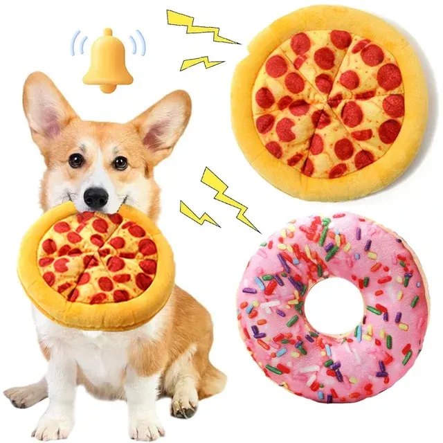 Plüsch-Hundespielzeug Pizza 2