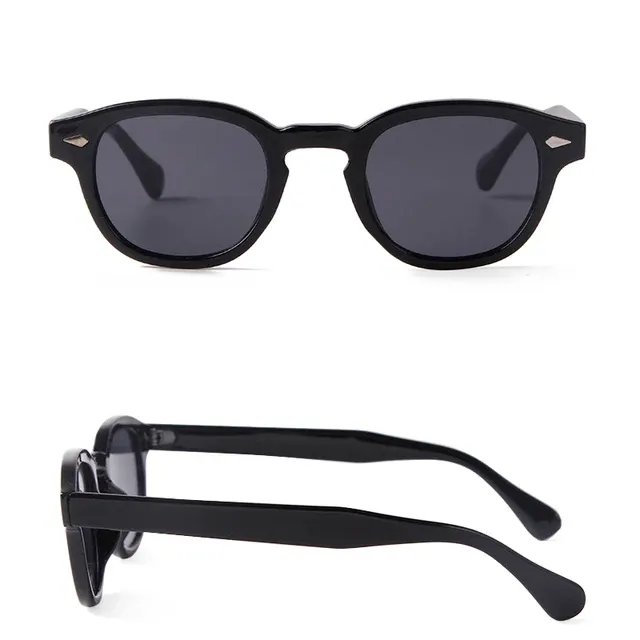 Vintage Schildpatt Runde Sonnenbrille mit Nieten 3