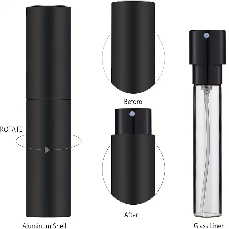 10-ml-Reise-Parfümzerstäuber, nachfüllbar, Schwarz 2