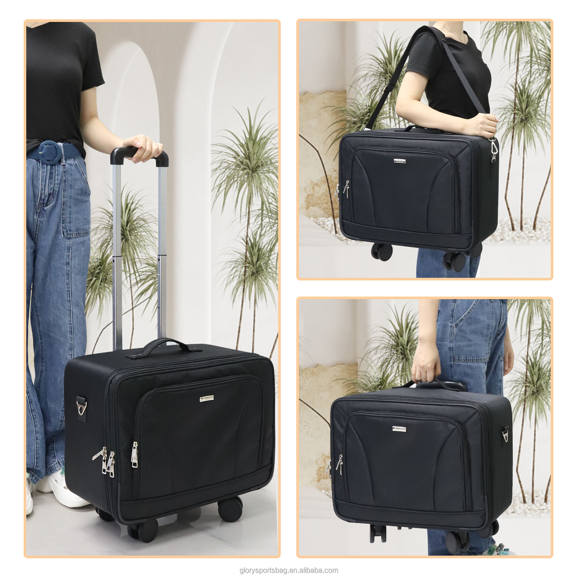Nylon Rollkoffer Make-up Case mit 3 Ebenen 2