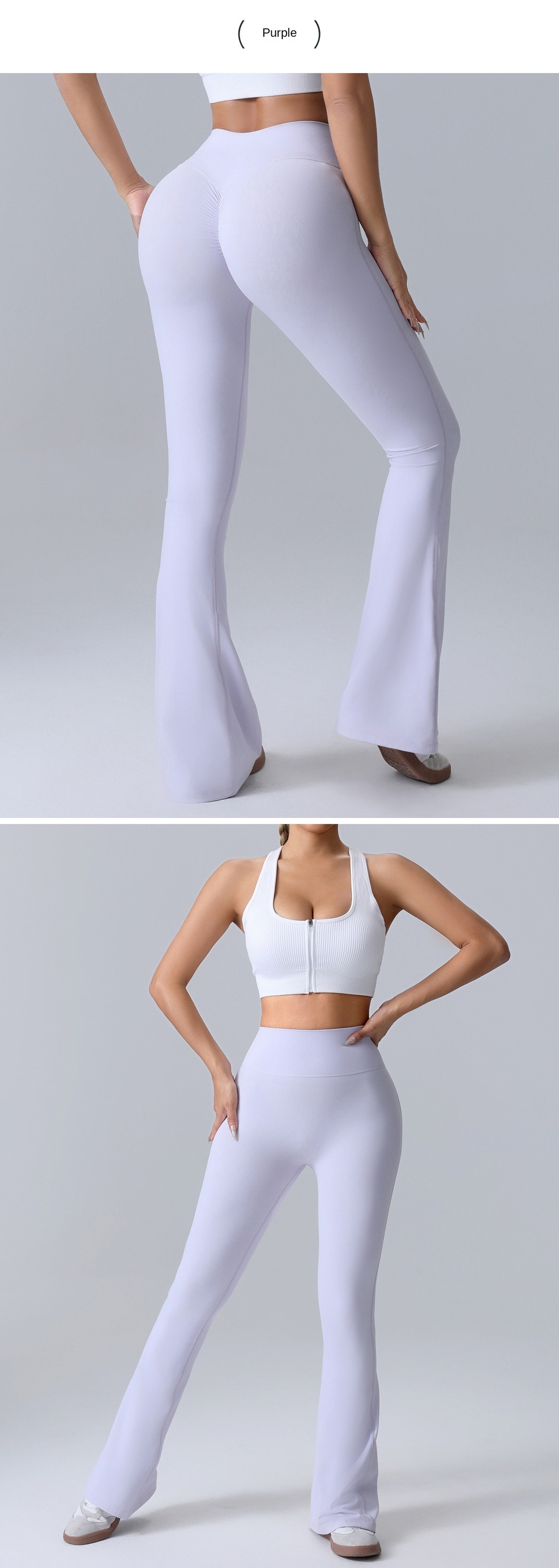 Flare-Workout-Leggings mit V-Rücken 3