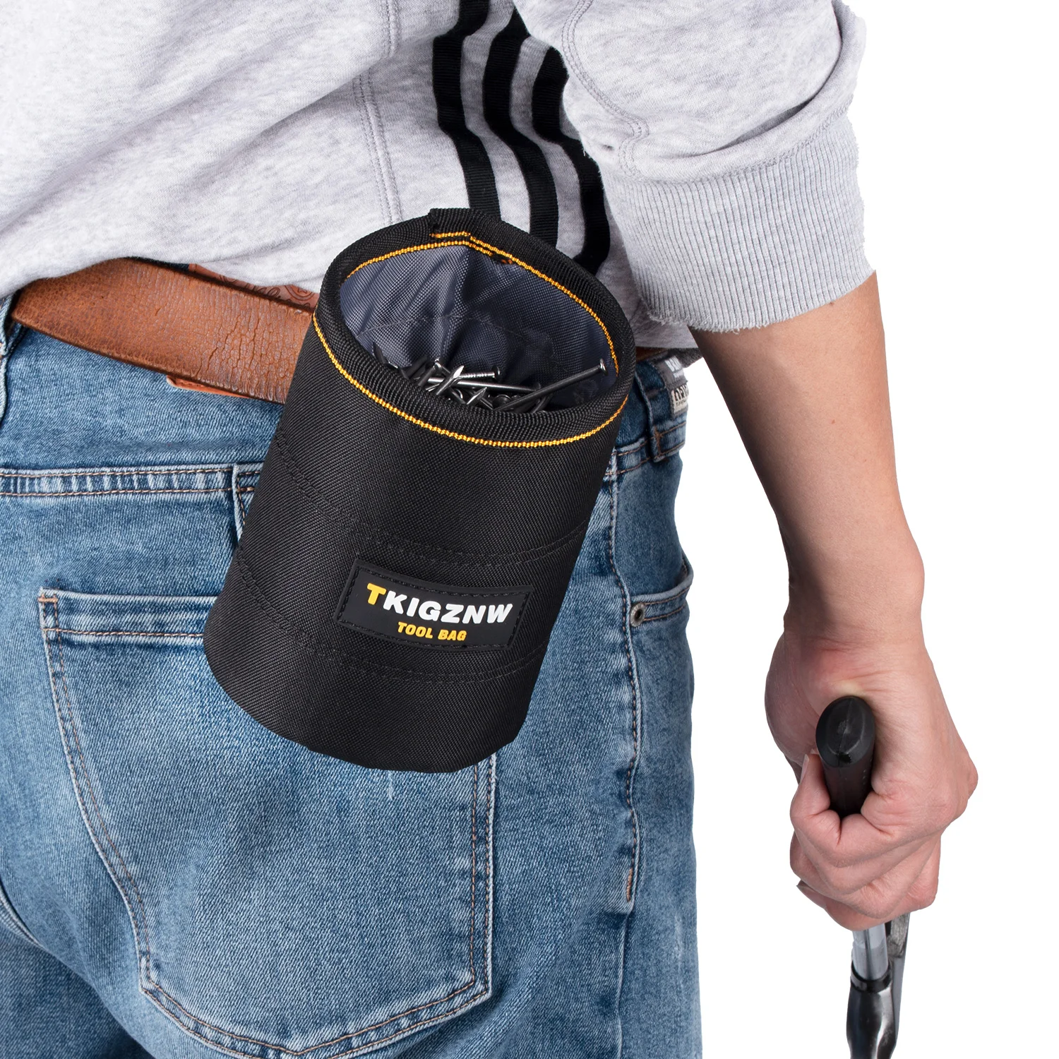 Schwarze Werkzeugtasche mit Gürtelclip 4