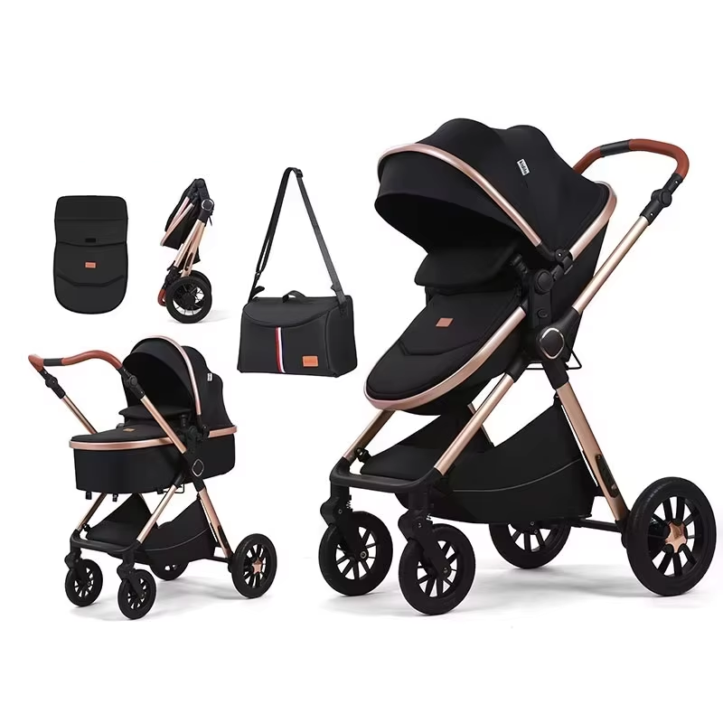 Faltbarer 3-in-1 Kinderwagen mit Großem Stauraumkorb 2